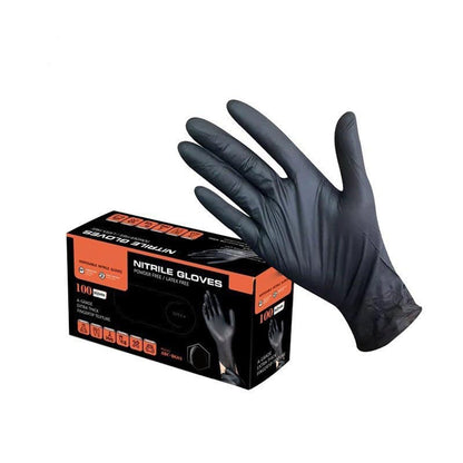 Black Nitrile Gloves, Disposable Gloves for Cleaning, Food Safe & Chemical Resistant,100 Pcs (1 Box)