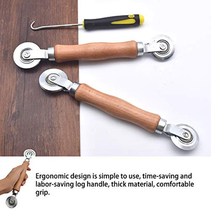 BAYTORY 3Pcs Screen Rolling Tool Kit for Installing Door Mesh Screens Window, Screen Spline Roller Tool with Wooden Handle and Steel Bearing Wheels, Durable and Easy to Use - style: Stainless Steel