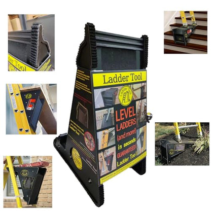 Ladder Leveler,Ladder Jacks,Ladder Stabilizer Tool with Storage Easy to Use for All Surfaces and Uneven Ground