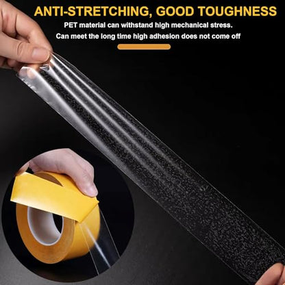 Ultra-Thin Heavy Duty Double Sided Tape - 1 Inch x 66 Feet, Clear Strong Two Sided Stick Mounting Tape for Walls, Woodworking, Crafts, Poster, Arts, Rug Fixed, Scrapbook, Curtains, No Residue - size: 1Inch x 66Feet