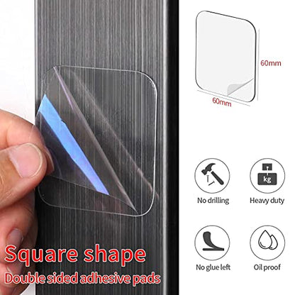 20PCS Double Sided Adhesive Pads for Mounting, 2.36inx2.36in, Sticky Tack Double Sided Tape for Walls Hanging, Two Sided Pre-Cut Squares, 2 Sided Nano Wall Mount Heavy Duty Pad Clear - size: 20PCS 2.36inch x 2.36inch
