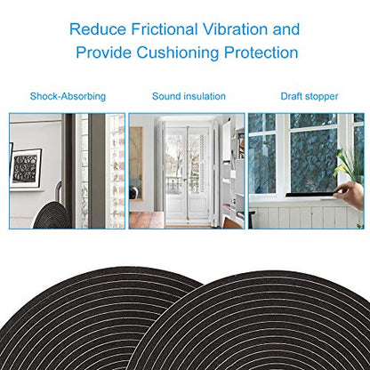 3 Rolls Weather Stripping,1/4 Inch Wide X 1/8 Inch Thick Foam Seal Tape High Density Foam Strip Self Adhesive,Closed Cell Tape Seal Strip,16 Feet Long Each - size: 1/4'' W x 1/8'' T x 49Ft