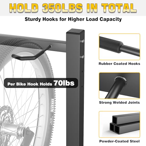 Ultrawall Freestanding Bike Rack, Vertical Bike Storage Stand for Garage, Indoor Bicycle Organizer, Holds Up to 5 Bikes - style: Holds 5 Bikes