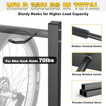 Ultrawall Freestanding Bike Rack, Vertical Bike Storage Stand for Garage, Indoor Bicycle Organizer, Holds Up to 5 Bikes - style: Holds 5 Bikes