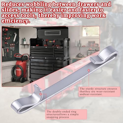 12Pcs Tool Box Drawer Slide Retaining Keeper Clips Fit for Napa Mac Matco Proto Sears Craftsman Tool Boxs Chest Clip Early 2'' Double Loop Pull Out Stop Style Tool Box Drawer Slides Replacement Parts - style: double-ended ring