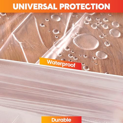 LLPT Tape and Drape 59.1”(Unfolded) x 66 Ft Each 2 Pack Pre-Taped Masking Film 0.27 Mil Painters Plastic Drop Cloth for Auto Wall Furniture Painting Protection (MFT1502) - size: 59.1 Inch X 66 Ft