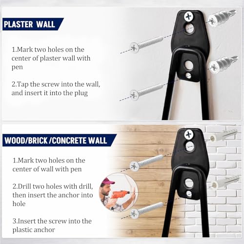 12 Pack Garage Hooks Heavy Duty, Iron Garage Storage Hooks with Anti-Slip Coating, Utility Wall Mount Hangers for Garden and Power Tools, Ladders, Bikes, Hoses and Bulky Items - size: 12 Pack Hooks