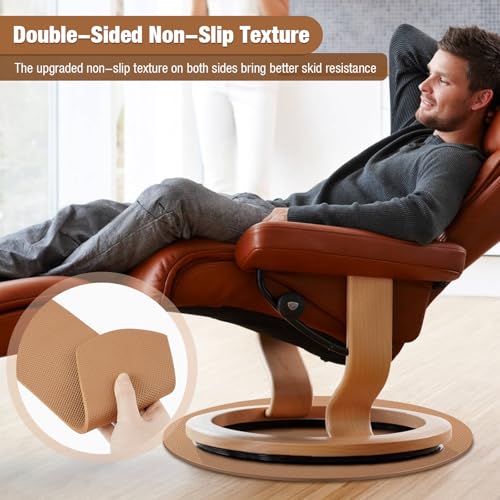 Recliner Pads for Hardwood Floors - Round Floor Rubber Mat for Recliners Protects Hardwood & Tile Floors from Scratches, Coffee - size: Coffee
