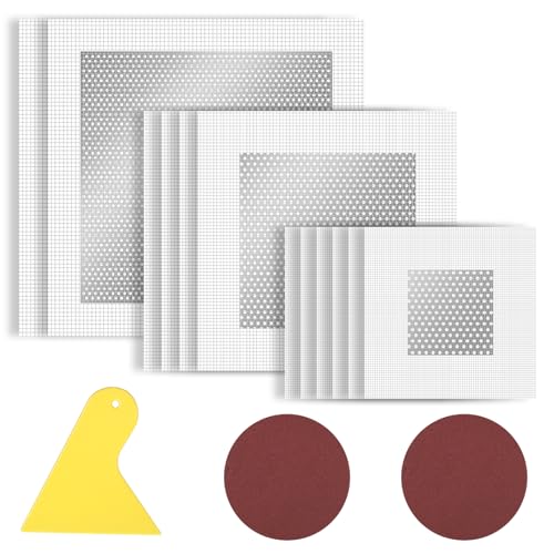 15 Pack Drywall Repair Kit, Aluminum Wall Repair Patch Kit 4/6/8 inch Drywall Hole Repairs Patch Plaster Sheetrock Repairs Patching Kits with Scraper and Sandpaper Dry Wall RepairTool