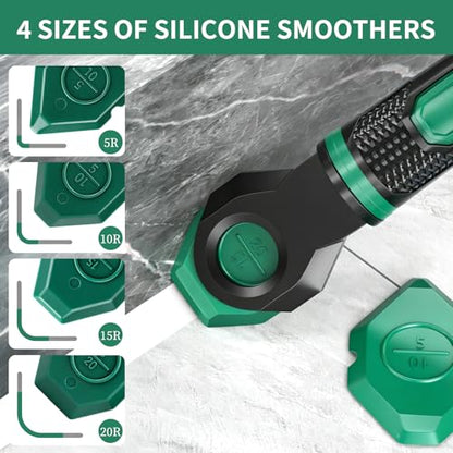 6 in 1 Caulk Remover Tool with Dual-End Multi-Function Handle – Includes Grout Removal Tool for Bathroom, Kitchen, Tile, Shower, Sink & Window Sealing and Cleaning - color: Green