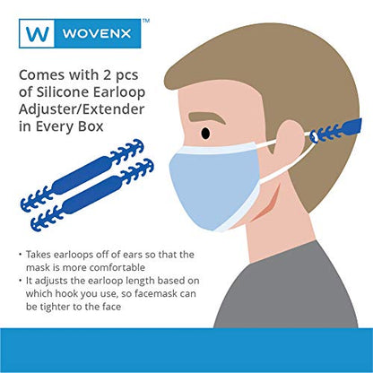 FDA Registered, ASTM Level 3 Face Mask, Pleated, Blue, 4 Ply-50 Pack