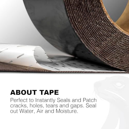 Black RV Roof Sealant Tape, 6" x 10' Waterproof Repair Seal Tape – Extra Thick, UV-Resistant, Weatherproof Patch for Permanent Leak Sealing on RVs, Trailers, and Mobile Homes