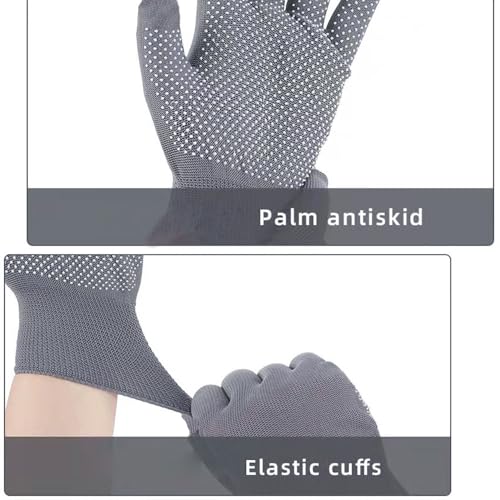 24 Pairs Work Gloves Bulk - Anti-slip Lightweight Gloves -Thin Glove for Driving Construction Cycling Working - color: Grey