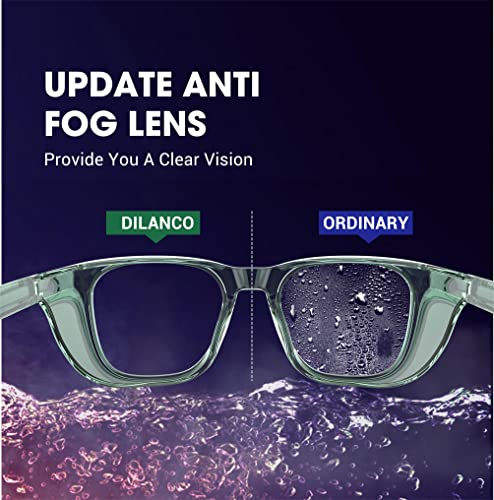 DILANCO Clear Safety Glasses Goggles With Side Shields for Women Men,Fog & Scratch-Resistant Complete UV Protection Eyewear - color: Green