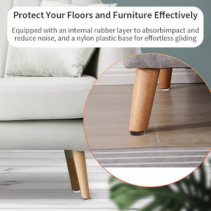 16pcs Nail on Furniture Glides 0.94 Inch (24mm) Diameter Double Thick Nylon White Chair Leg Floor Protectors Furniture Sliders Pads Table Foot Gliders for Hardwood Carpet and Tile Floors - size: 0.94 Inch (24mm)--White-16P