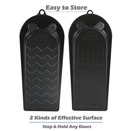 16Pcs Black Door Stoppers 2-in-1 Soft Rubber & Hard Plastic Design - Non-Scratch Finger Protector, Flexible Floor Gap Wedge for Home/Office, Modern Durable Door Stop Set. - size: 16Pcs Set