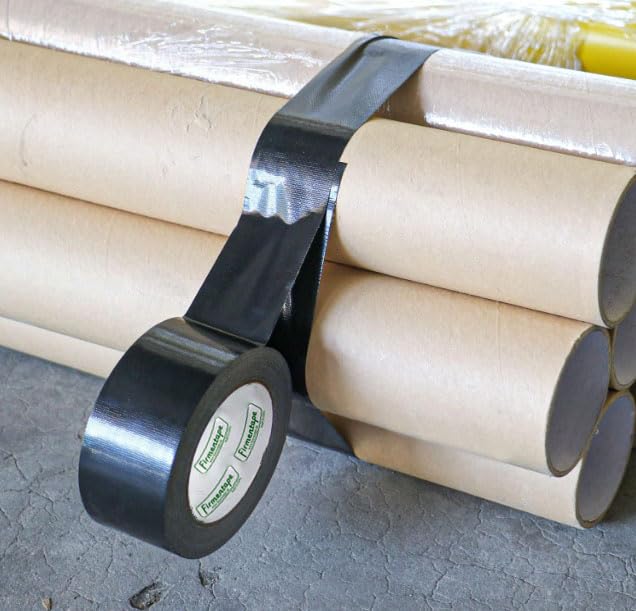 Firmentape] Heavy Duty Cloth Waterproof Tape 2" x50ft, Fiberglass Reinforced for Roofing/Pipes, Butyl Rubber Adhesive - Weatherproof & UV Resistant (Black) - color: black out