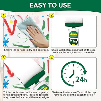 White Paint for Wall, 500g Touch-Up Paint Ready-to-Use with Roller Brush, Water Based & Low Odor White Wall Touch-Up Repair Kit for Walls & Ceilings, Remove Stains, Graffiti, Footprint
