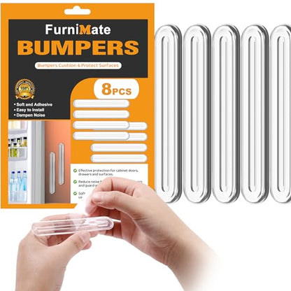 Wall Protector from Furniture 8PCS Medium, Wall Bumper Guards, Fridge Door Stopper, Furniture Wall Protectors 3.9x0.65x0.2inch - size: 8pcs Medium Thick