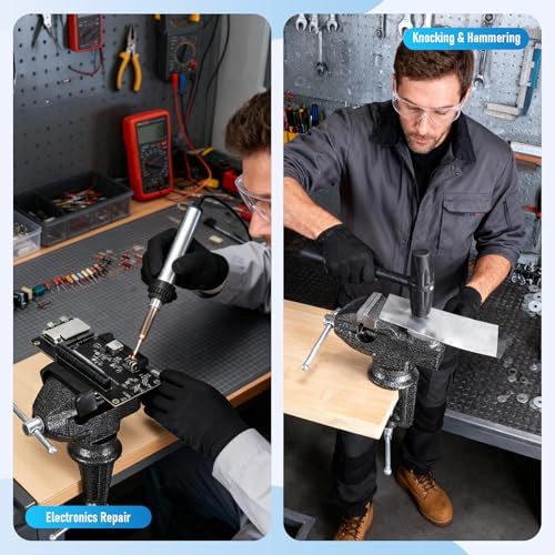 Bench Vise 2.5 inch Table Clamp On Vise,360° Swivel Base Heavy Duty Home Vice Bench Vise For Workbench Clamp Vise for Woodworking,Metalworking, Cutting Conduit, Drilling, Sawing - size: 2 1/2 inch