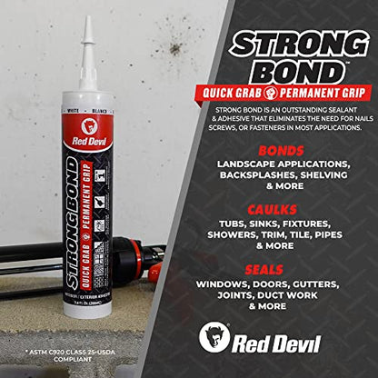 Red Devil 0956 Strong Bond Hybrid Polymer Construction Adhesive and Sealant, 9 Oz., White, 1 Pack - style: 1 Pack