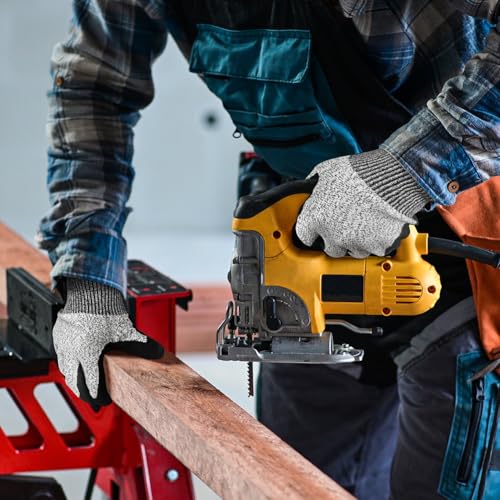 Ainiv Cut Resistant Gloves Level 5, Black Nitrile Coated Work Gloves Non-Slip Ultra-Grip for Work, Gardening, Fishing (L) - size: 1 Pair-M