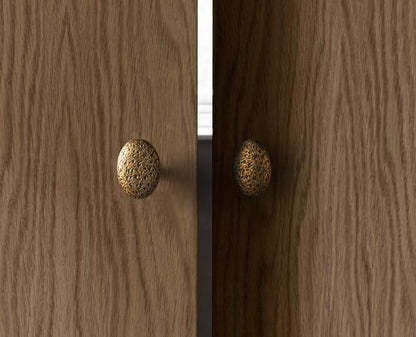 Goo-Ki 6 Pack Zinc Alloy Drawer Knobs-Big Oval Antique Brass Cabinet Knob - color: Antique Brass