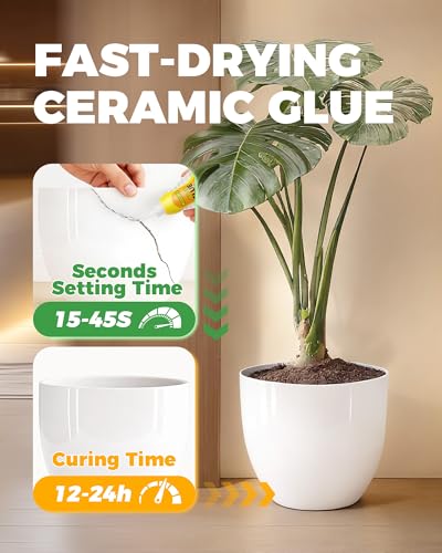 【High Strength & Precision Control】Super Glue for Ceramic, 5g Clear CA Glue Gel with Micro-Anchor Tech for Porcelain Plastic Metal ETC | Quick Dry&Low Odor Multi-Purpose Instant Adhesive for Home Fix
