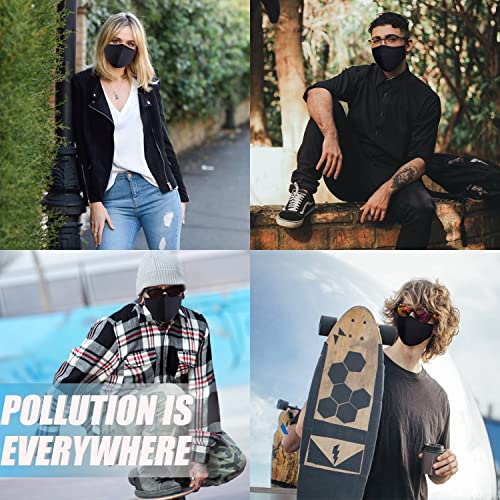 PAGE ONE Reusable Cloth Face Masks Washable Adjustable Breathable Cotton Face Mask for Women Men/6PC - color: Black Navy Gray Wine Red Purple Khaki