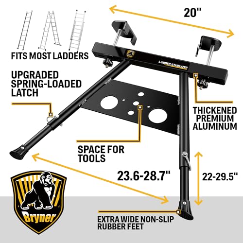 Ladder Stabilizer, Extension Ladder Stabilizer for Roof Wall Standoff Ladder Accessory Safety Stability Aviation Grade Aluminium, Adjustable Length 22-29.5"