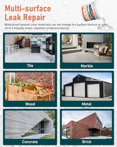 Tkaimy Transparent Waterproof Coating 175oz, Water-Based Invisible Waterproof Agent Leak Repair Sealant, Indoor & Outdoor Roofs, Shower Walls, Bathroom, Kitchen, Liquid Water Proof Clear Sealant - style: 175 OZ