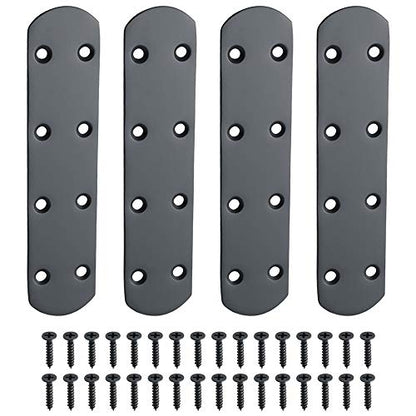 Alise 4 Pcs Flat Straight Brace Brackets Mending Plates Repair Fixing Bracket,6-1/2 Inch Stainless Steel Matte Black - color: Matte Black, size: 165mmX38mm