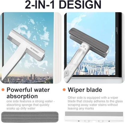 Squeegee Window Cleaner 2 in 1 Window Cleaning Tool Kit with Sewage Recycling Function, Window Washing Equipment for Indoor/Outdoor Window and Car Glass