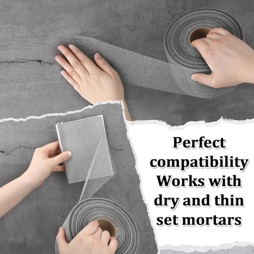 350 ft x 4 Inch Cement Board Joint Tape Self Adhesive Durable Gray Fiberglass Mesh Drywall Mesh Repair Tape for Cement Board Joints Repairing, Sealing and Strengthening - size: 350 Ft X 4 Inch