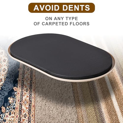 Furniture Sliders, Furniture Sliders Pads for Hardwood Floors, Chair Legs Floors Protectors, Reusable Round Glides Glider, Heavy Duty Furniture Movers Sliders (8 Pcs, 5 3/4inch x 9 1/2inch，Beige) - size: 9 1/2" Oval-8 Pack Beige