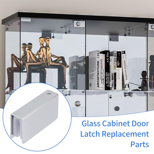 4 Pack Glass Clip Silver Strikes Plate Magnetic Rectangular Touch Clamps Glass Cabinet Latch Replacement Parts for Cabinet, Glass Door, Wardrobe - color: Silver