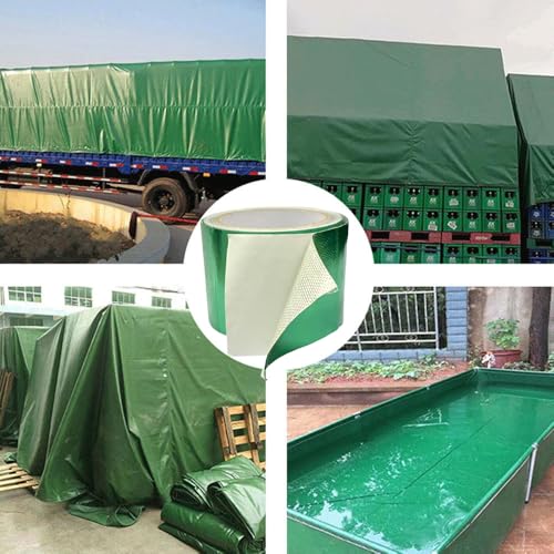 Waterproof Tape Heavy Duty, Tear Resistant Adhesive Tape for Outdoor Repair, Strong Duct Tape for Canvas, Tarp, Tent, Boat Cover, Awning, Vinyl, Plastic - All Weather UV Resistant Patch Kit, Green - color: Green