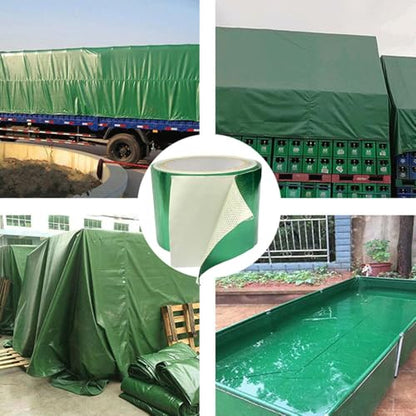 Waterproof Tape Heavy Duty, Tear Resistant Adhesive Tape for Outdoor Repair, Strong Duct Tape for Canvas, Tarp, Tent, Boat Cover, Awning, Vinyl, Plastic - All Weather UV Resistant Patch Kit, Green - color: Green