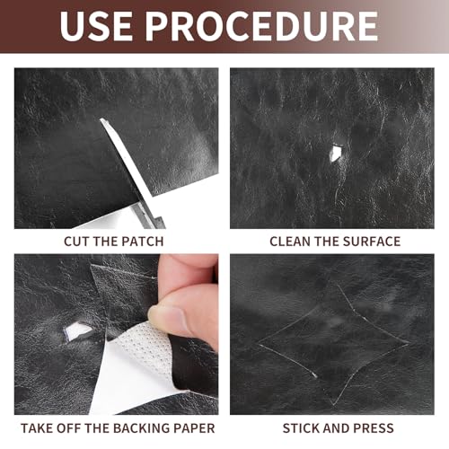 Leather Repair Patch, 17X79 inch Strong Sticky Repair Patch Self Adhesive Waterproof, DIY Large Vinyl Patches for Couches, Furniture, Sofa, Car, Chair (DBrown, 17X79 inch) - color: Glossy Dark Brown, size: 17X79 inch