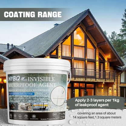 NYBQ Waterproof Sealant Coating 175oz, Transparent Invisible Waterproof Agent, Super Strong Anti-Leakage Polyurethane Coating for Bathroom, Roofs, Kitchen, Patio, Walls, Indoor & Outdoor - style: 175OZ