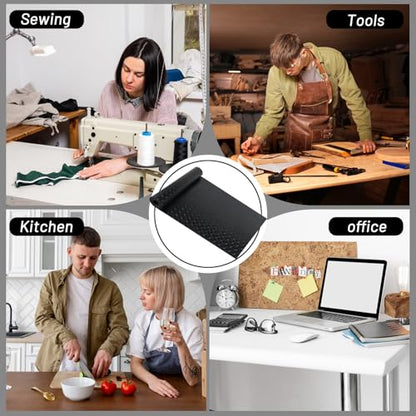 U0U 48" x17.3" Workbench Mat,Black PVC Waterproof Work Bench Pad,1.5mm Thick DIY Worktable Mat Workbench Cover for Protects Work Bench Tabletop (Black, 47.2" x17.3")
