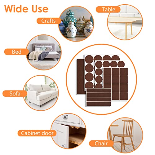 Felt Furniture Pads 300 Pieces, Furniture Pads for Hardwood Floors, Floor Protectors for Furniture Legs, Felt Pads for Furniture Brown - size: 300pcs Brown
