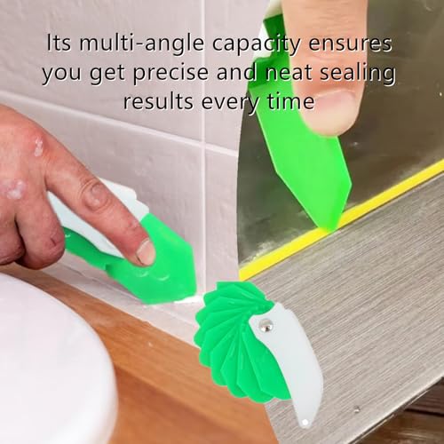 Silicone Seam Tool Professional Caulking Finger Caulk Remover Tool Silicone Remover Tool 9-in-1 Caulking Tool Kit for Bathroom, Kitchen, Floor, Window(green)