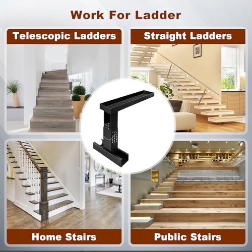 RYFT Heavy Duty Ladder Extender Pro, High Strength Ladder Extension, Ladder Leveler 13.1"-19.7" Adjustable Height Range Ladder Extender for Single and Extension Ladders