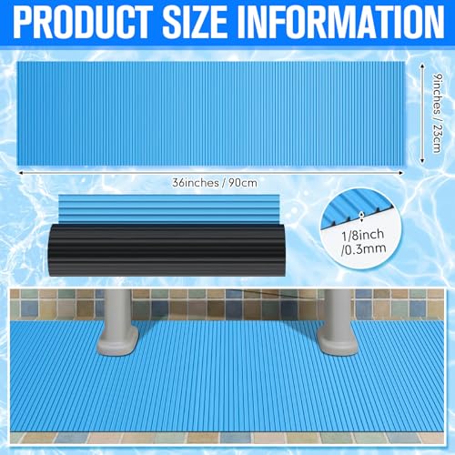 Breling 9" x 36" Swimming Pool Ladder Mat, Protective Pool Ladder Pad Step Mat with Non Slip Texture for Above Ground Swimming Steps Liners and Stairs(Vertical Striped) - size: 9" X 36", style: Vertical Striped
