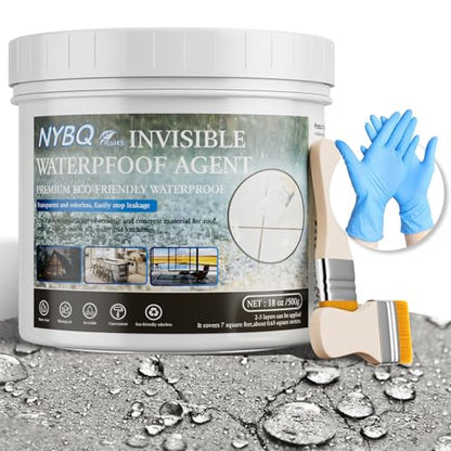 NYBQ Waterproof Sealant Coating 18oz, Transparent Invisible Waterproof Agent, Super Strong Anti-Leakage Polyurethane Coating for Bathroom, Roofs, Kitchen, Patio, Walls, Indoor & Outdoor - style: 18OZ
