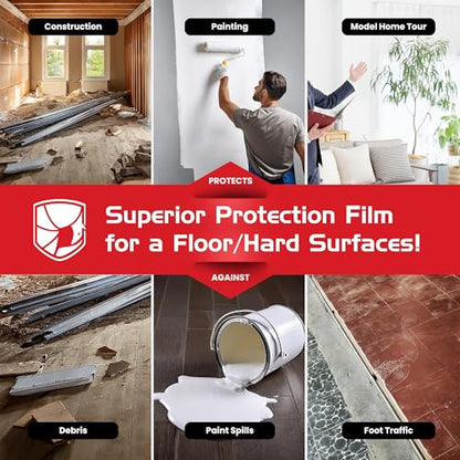 ArmorDillo 38.89 per roll 4 Rolls (case) New 3-Ply Strong Easy to Use Hardwood Floor, Hard Surface Protection Film (36" x 200') - size: 36"x200' (Pack of 4)