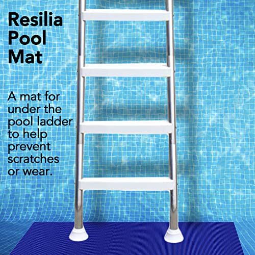 RESILIA Stay-Put Swimming Pool Ladder Mat - Non-Slip, Wide Ribbed, Protective Pad, 36 Inches x 36 Inches, 0.125 Inch Thick, Royal Blue, Made in USA - color: Royal Blue