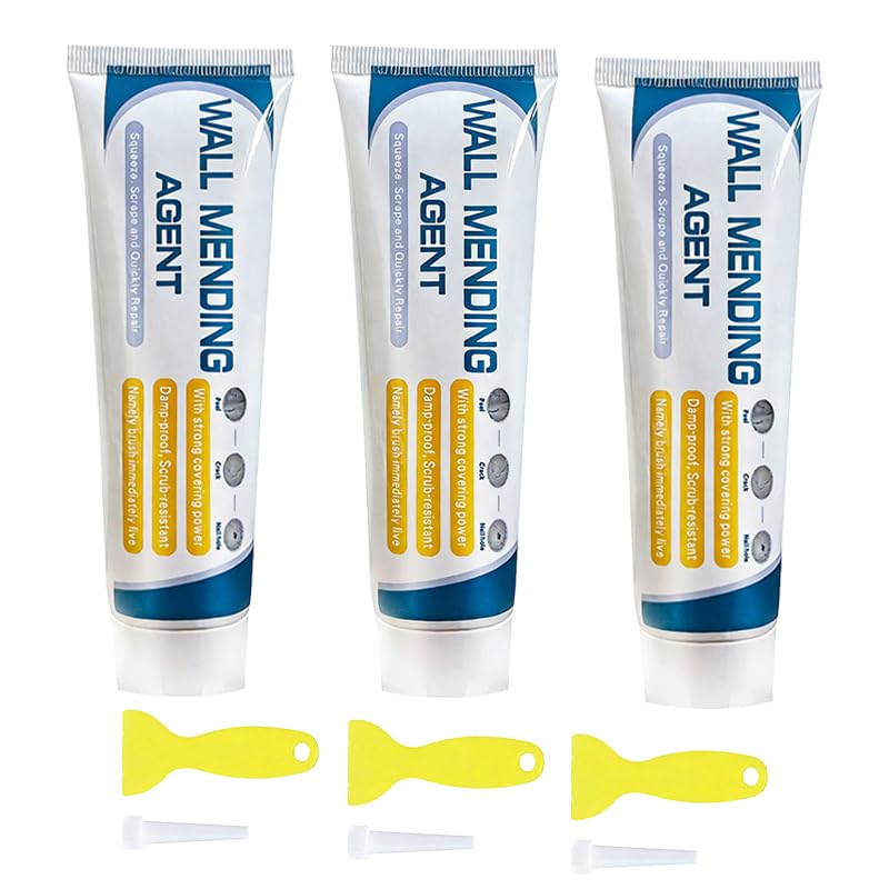 Drywall Patch Repair Kit: Wall Mending Agent for Holes & Cracks - Wall Repair Paste for Nail Holes, Dents & Small Damage (3 pcs) - color: 3 pcs