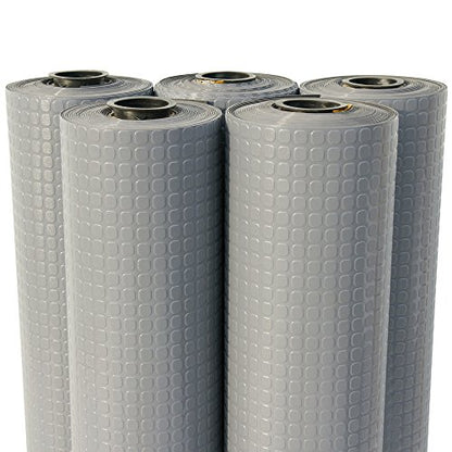 Rubber-Cal Block-Grip Rubber Runner Mat - 2mm x 4ft x 4ft Rubber Rolls - Dark Gray - size: 2mm x 4 x 4-Feet